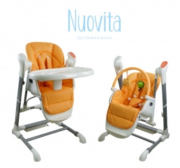 Уникальный стульчик для кормления 2 в 1 Nuovita «UNICO» с функцией качели