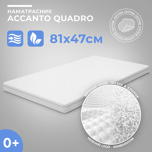 Наматрасник Nuovita Accanto Quadro натяжной, махра, 81x48 