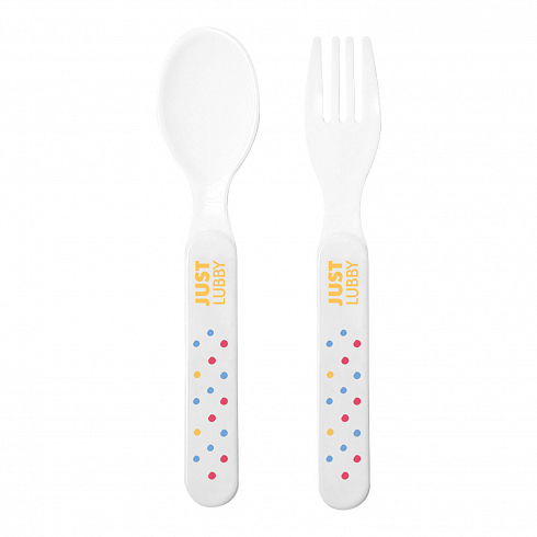 Набор: ложка и вилка "Just LUBBY ", от 4 мес., полипропилен, 2шт.