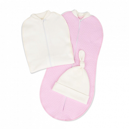 Набор №4 Пеленка-кокон  капитон, пеленка-кокон интерлок с шапочкой "Узелок"