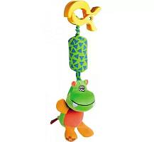 Игрушка мягкая подвесная с погремушкой - бегемот/обезьянка, 0+, форма: